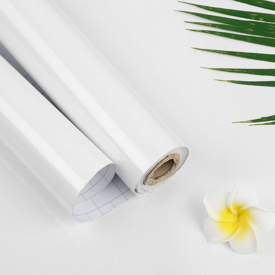 Oxdigi Glossy White Contact Paper Peel and Stick 23.6X 196 inches, Self Adhesive Glitter Film for... | Amazon (US)