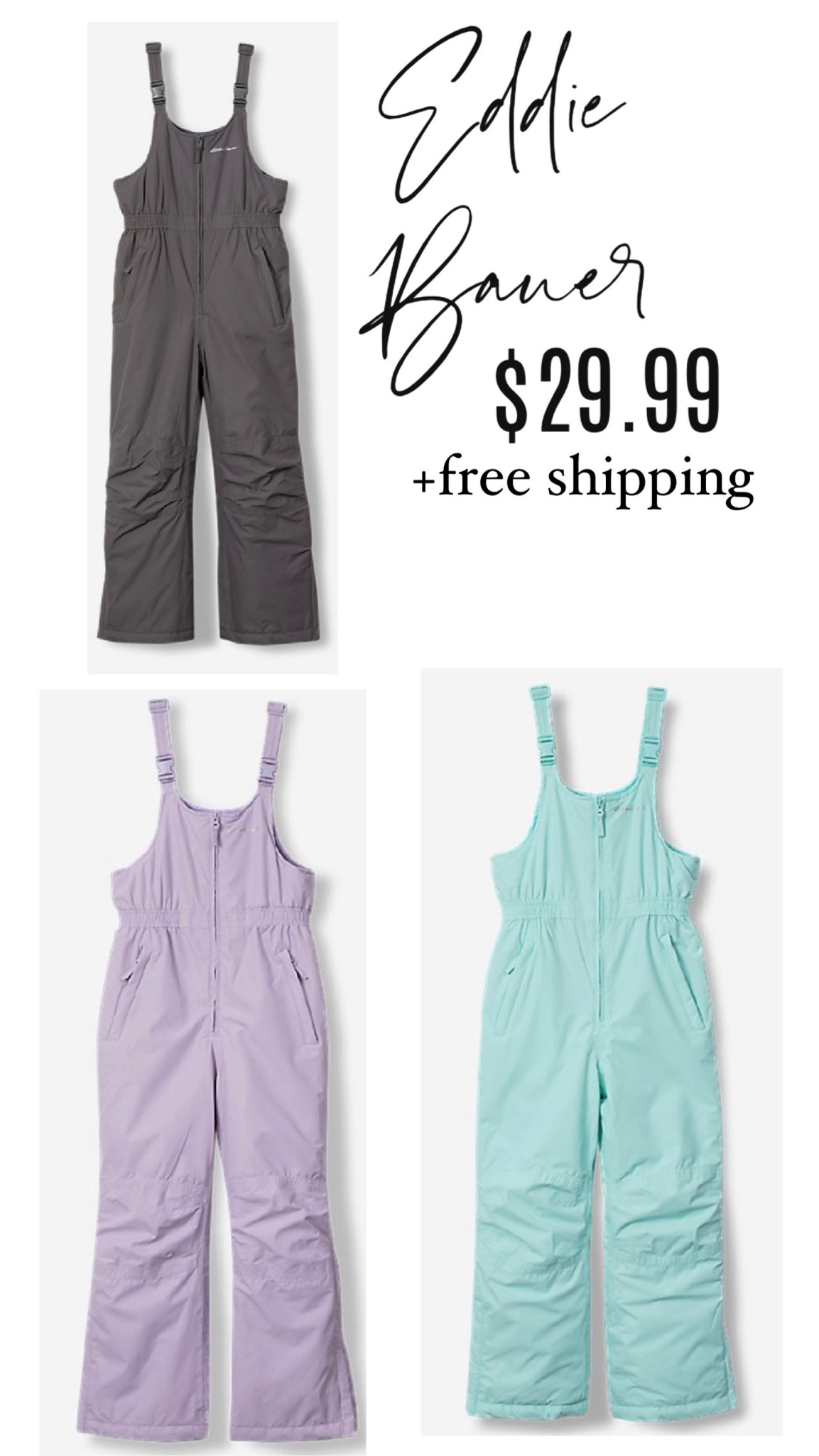 Eddie Bauer kids snow bibs are $29.99 down from $79. Plus free shipping.

#LTKkids #LTKsalealert #LTKunder50