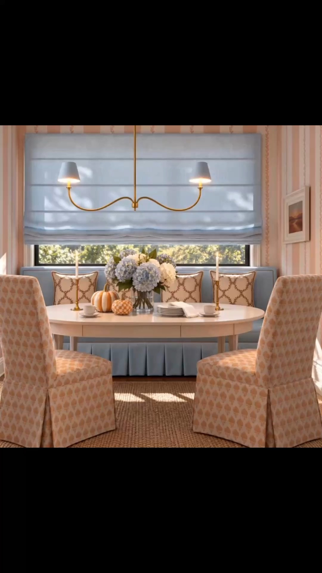 A beautiful dining nook, a touch of fall, and getting ready for holiday gatherings! 🍂☕️✨

I love how the Beach House Expandable Breakfast Table brings timeless elegance with its Saltwashed Oak finish, tapered legs, and charming built-in drawers. Expanding from a 48-inch round to a 72-inch oval, it’s perfect for everyday dining and holiday entertaining.

The Ross Dining Chairs in Jaipur Chalk/Cinnamon fabric are especially charming! Delicate budding blossoms and cheerful cinnamon hues bring a refined, playful touch. The soft blue Grady Dining Sofa adds beautiful tailoring with its elegant pleated skirt and couture-inspired contrast piping.

Above, the Calistoga Linear Chandelier pairs graceful classical curves with a clean, minimalist silhouette. Soft blue Roman shades, blush striped wallpaper, embroidered pillows, fresh hydrangeas, and whimsical pumpkins complete this refined yet relaxed dining nook.

Ready for gathering season! 🥂💕

Check out my handpicked dining furniture, lighting, and entertaining essentials on my LTK!

✨ Serena & Lily Gathering Season Event: Up to 30% off Dining & Entertaining! Some exclusions apply.

#DiningNook #BreakfastNook #DiningRoomDesign #DiningTable #ExpandableDiningTable #BeachHouseTable #DiningChair #RossDiningChair #JaipurFabric #DiningSet #DiningBench #DiningBanquette #GradyDiningSofa #PleatedSkirt #LinearChandelier #CalistogaChandelier #FlowerArrangement #Hydrangeas #DinnerSet #CandleHolder #Pumpkin #RomanShade #Pillows #Wallpaper #StripeWallpaper #Art #WallArt #Rug #JuteRug #ModernClassic #FallDecor #HolidayGathering #HolidayEntertaining #GatheringSeason #LTKHome #LTKSeasonal #LTKSaleAlert