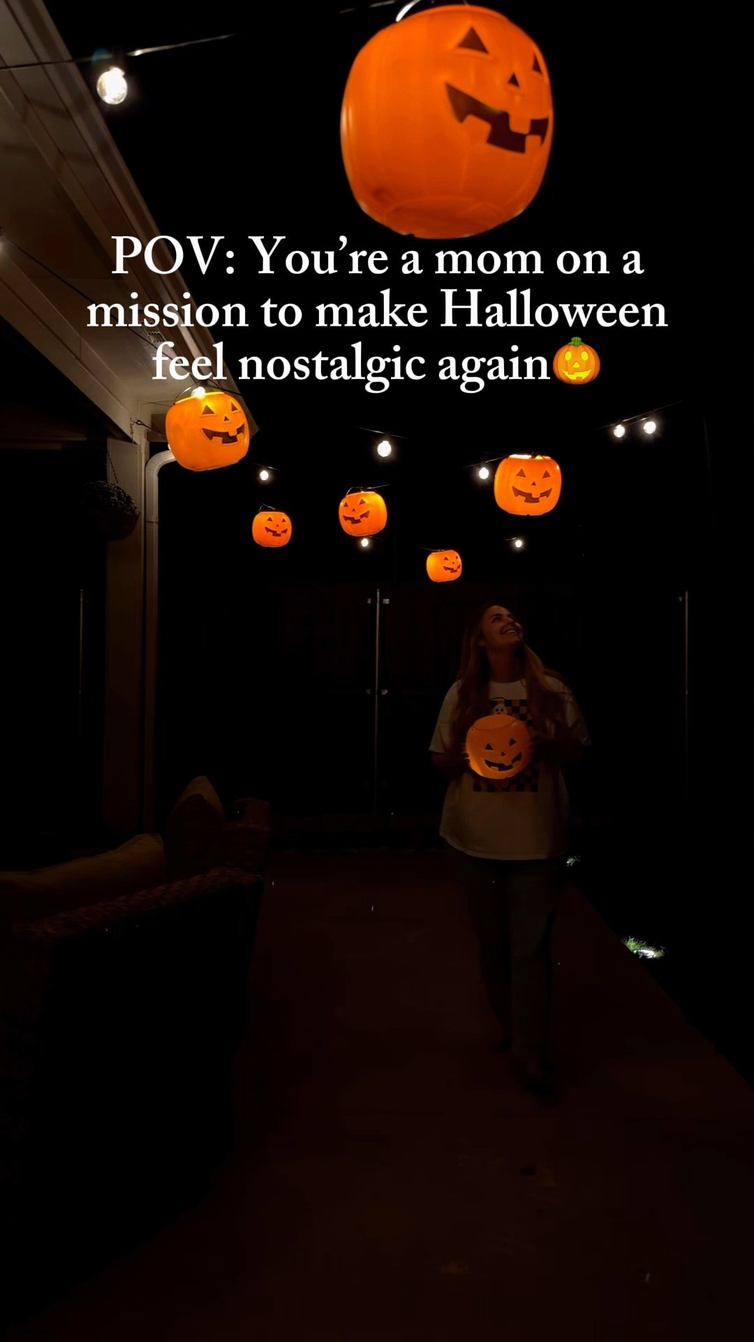 Nostalgic Halloween with pumpkin buckets hung from your string lights

#LTKmomlife #LTKSeasonal #LTKKids