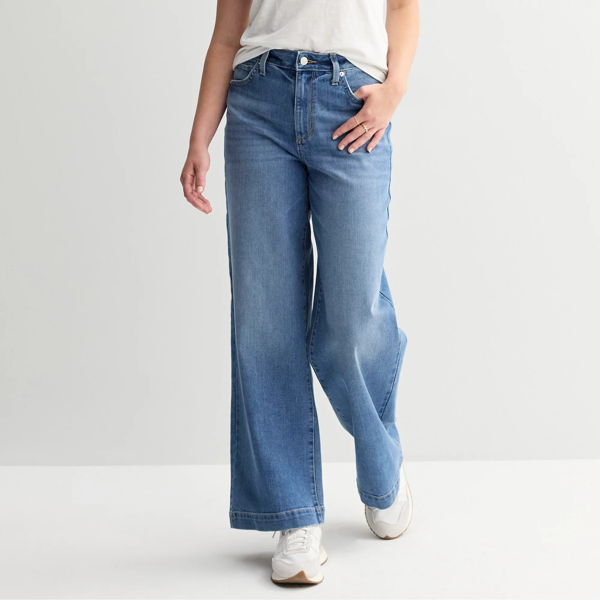 Petite Sonoma Goods For Life® High Rise Wide Leg Jeans | Kohl's
