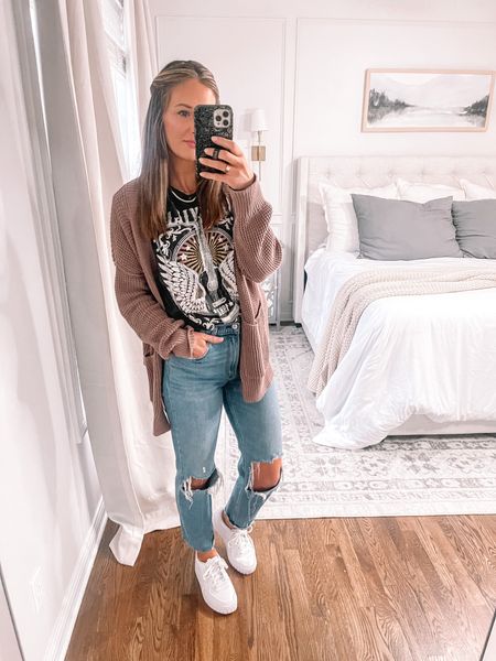 Casual jeans outfit

Tee sized up to a medium
Cardigan tts 
Jeans tts 28/long
Sneakers tts 

#LTKSeasonal #LTKunder50 #LTKstyletip
