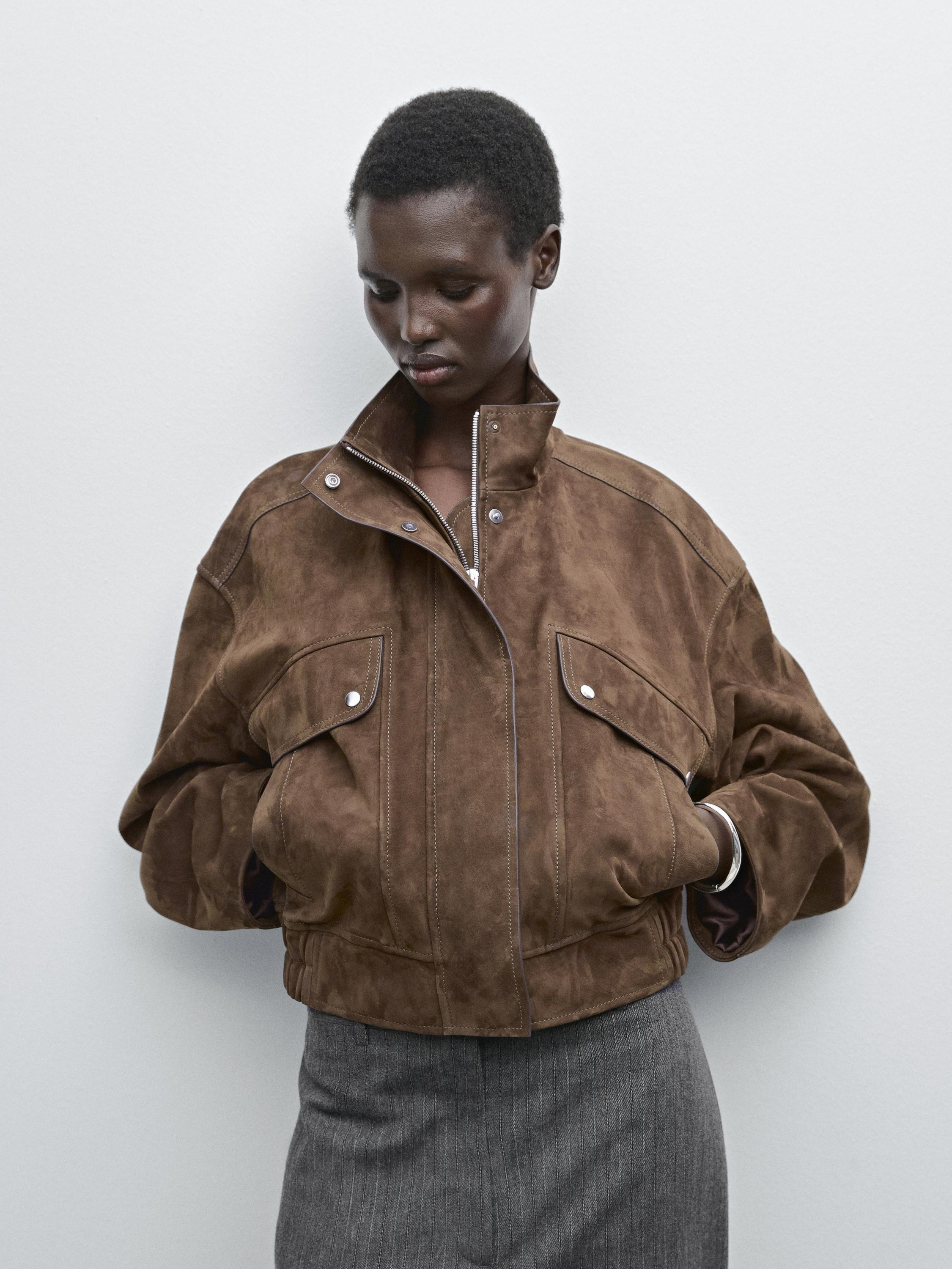 Nubuck suede leather jacket | Massimo Dutti US