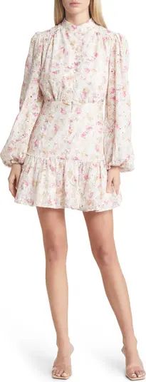 Bardot Hendry Floral Long Sleeve Cotton Minidress | Nordstrom | Nordstrom