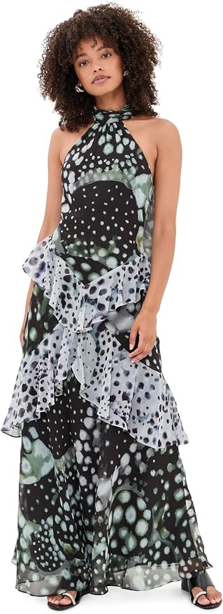 AMUR Women's Iyla Printed Ruffle Gown | Amazon (US)