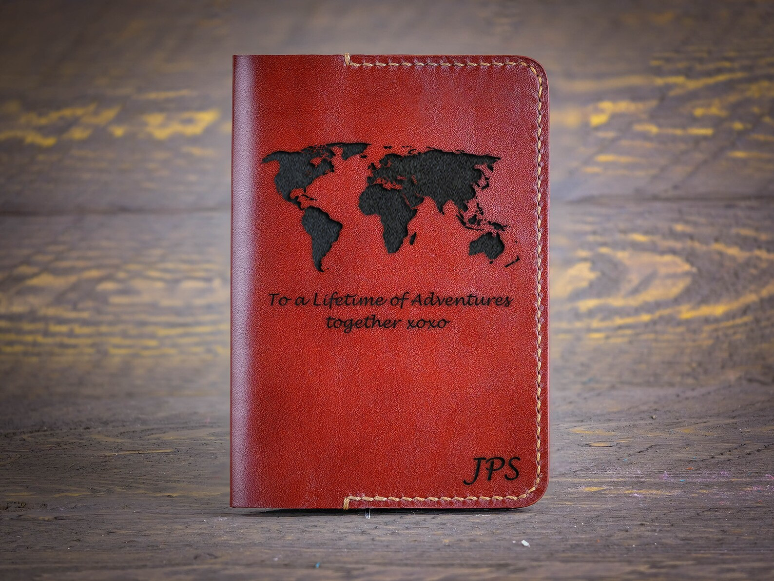 Personalize Leather Passport Holder World Map • 3rd Anniversary Gift • Wedding Gift • Engag... | Etsy (US)