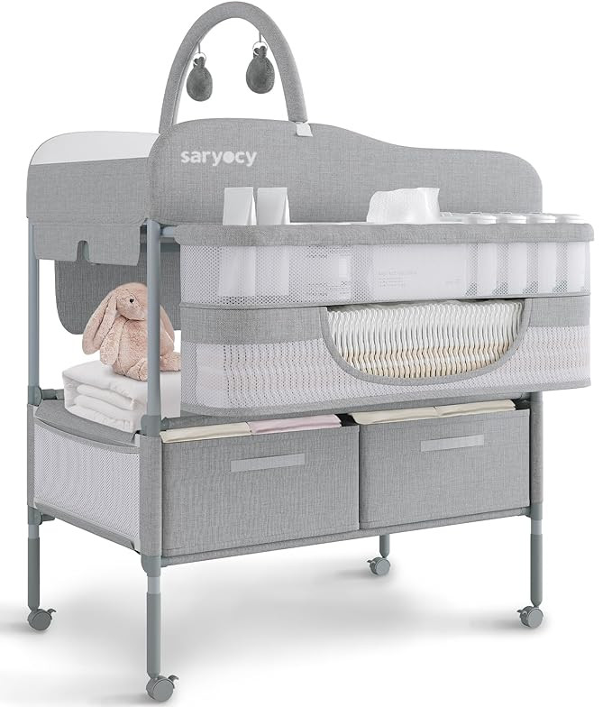 Baby Changing Table, Versatile Folding Changing Table, Waterproof Diaper Changing Station, Adjust... | Amazon (US)