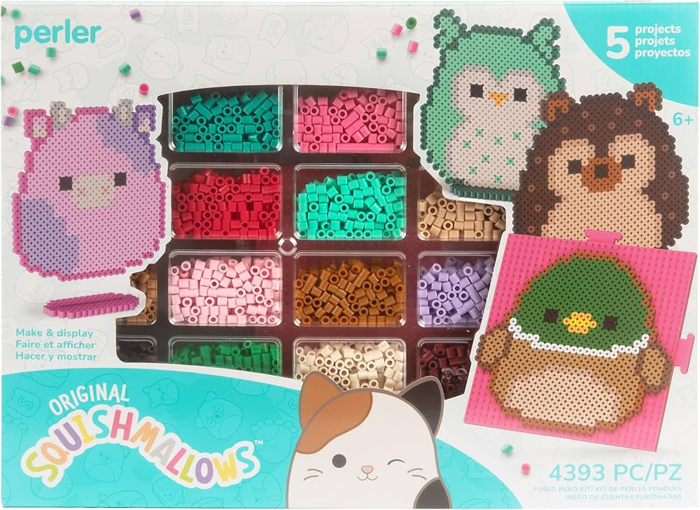 Perler 80-57075 Squishmallows Fused Bead Activity Kit with 5 Unique Patterns, Multicolor, 4393 Pi... | Amazon (US)