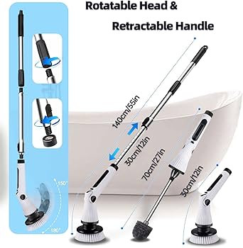 Electric Spin Scrubber,Waterproof Cordless Cleaning Brush with 8 Replaceable Brush Heads and Exte... | Amazon (US)