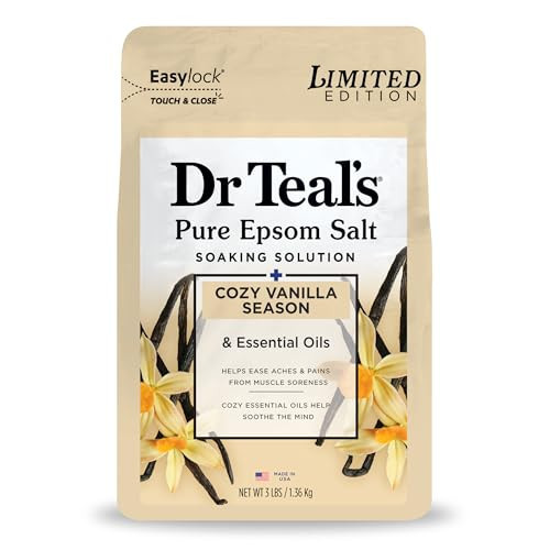 Dr Teal's Epsom Salt Magnesium Soak, Limited Edition Cozy Vanilla Season, 3lbs | Amazon (US)