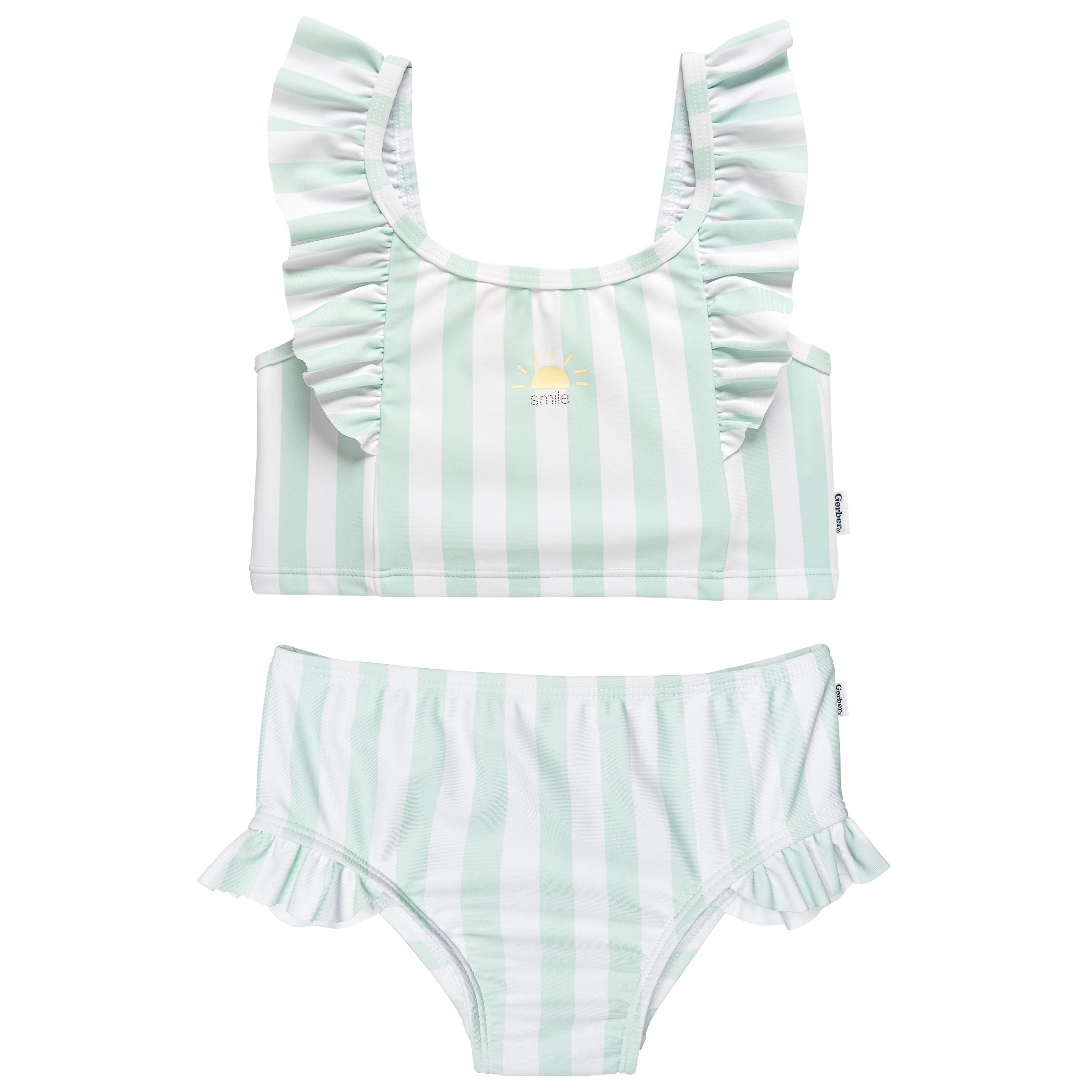 2-Piece Toddler Girls Stripe Swimsuit | Walmart (US)