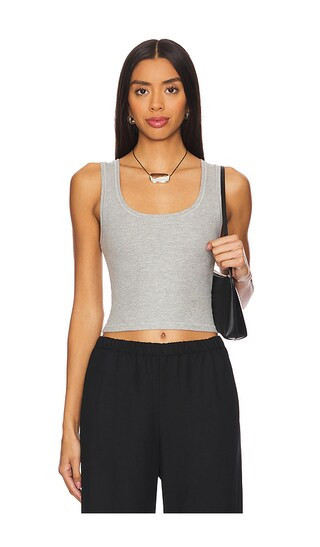 Eterne Square Neck Tank Top in Grey. - size XS | Revolve Clothing (Global)
