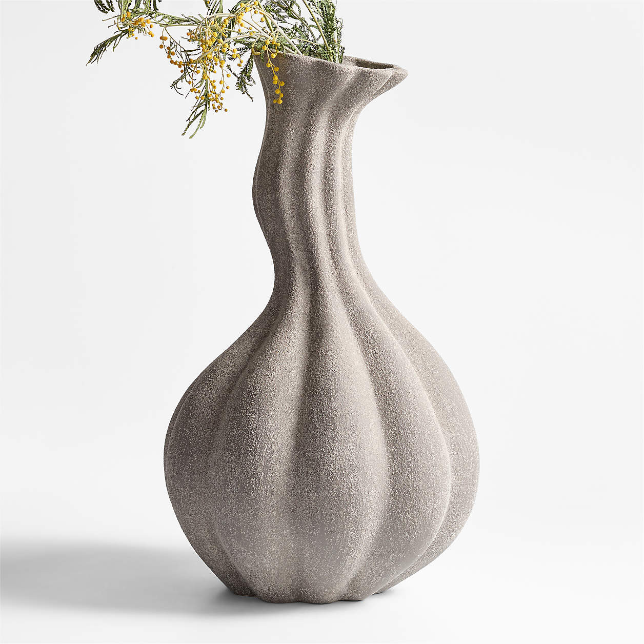 Gourdgeous Large Grey Earthenware Vase 21" + Reviews | Crate & Barrel | Crate & Barrel