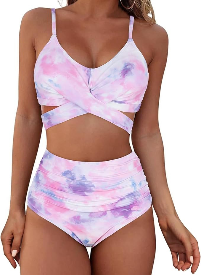 American Trends Womens High Waisted Bikini Swimsuits Push Up Bikini Sets Sexy Bathing Suits Two P... | Amazon (US)