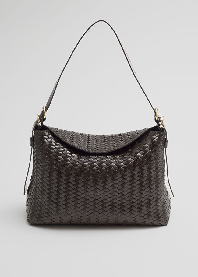 Braided Leather Shoulder Bag - Dark brown - & Other Stories IT | & Other Stories (EU + UK)