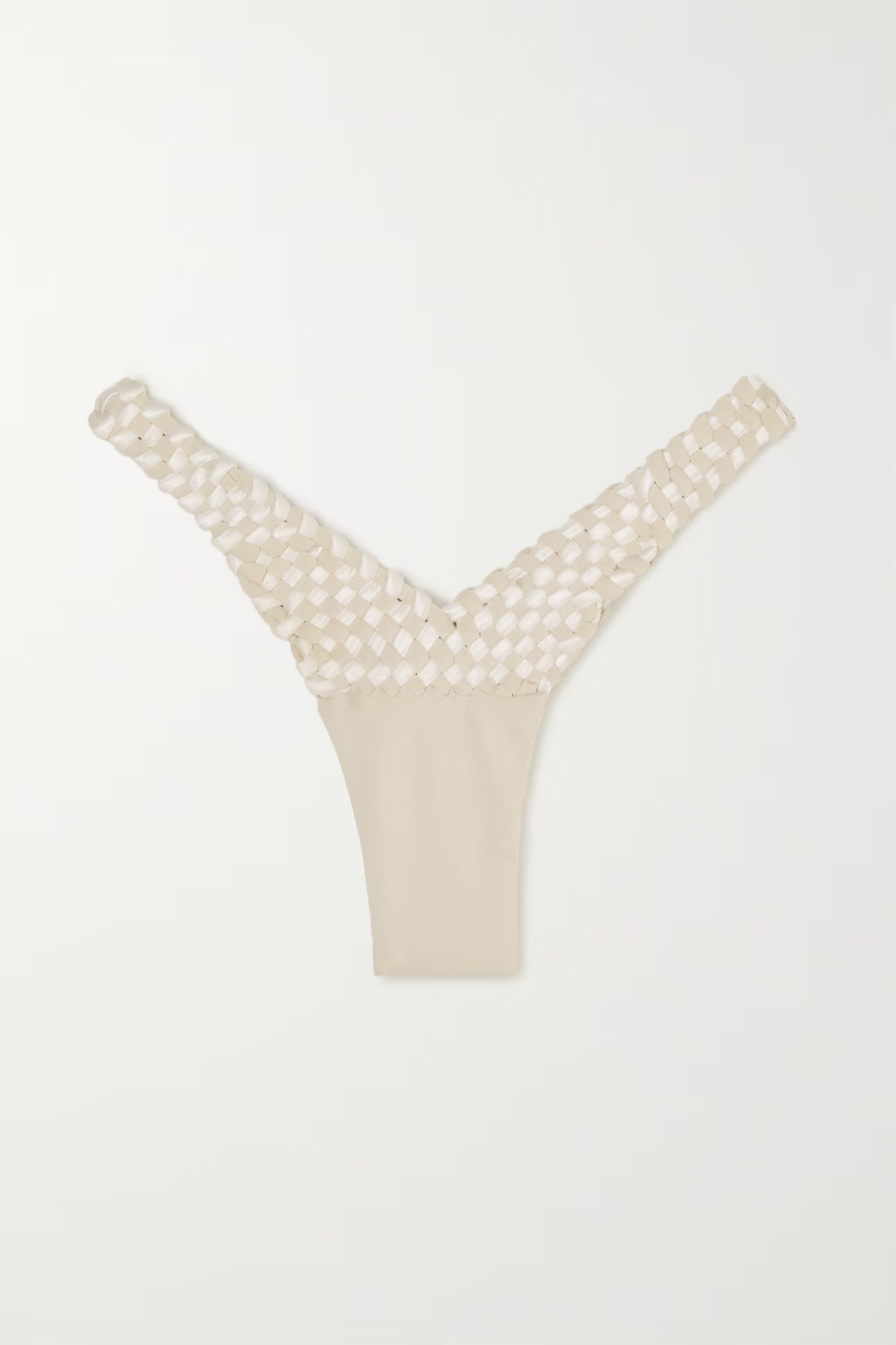 Weavemix braided stretch-satin bikini bottoms | NET-A-PORTER (US)