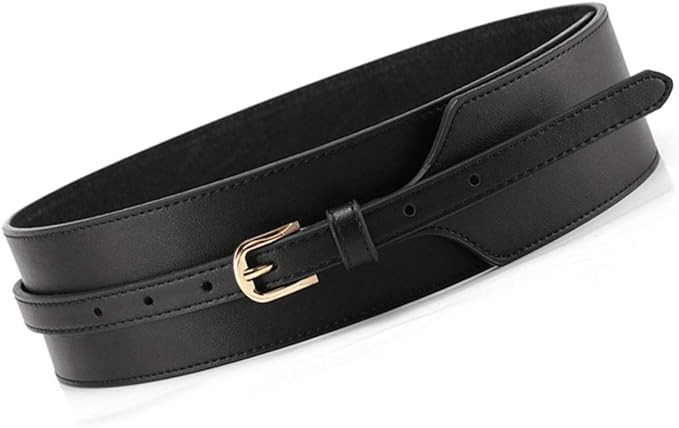 Toptim Women Wide Knotted Belt Design PU Leather Waistbands Simple Width Belt | Amazon (US)
