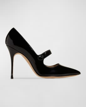Manolo Blahnik Campari Patent Mary Jane Pumps | Neiman Marcus