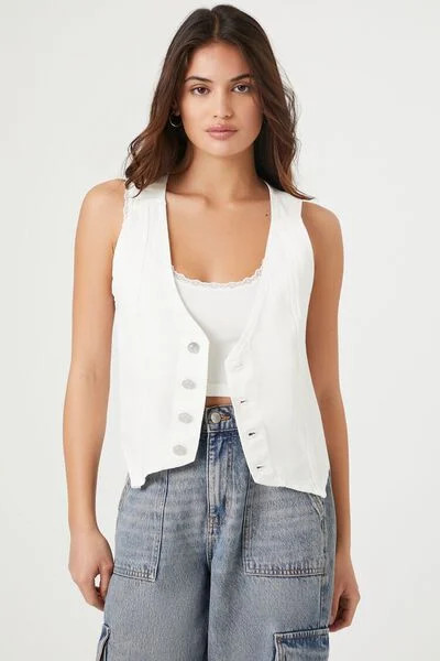 Button-Up Denim Vest | Forever 21