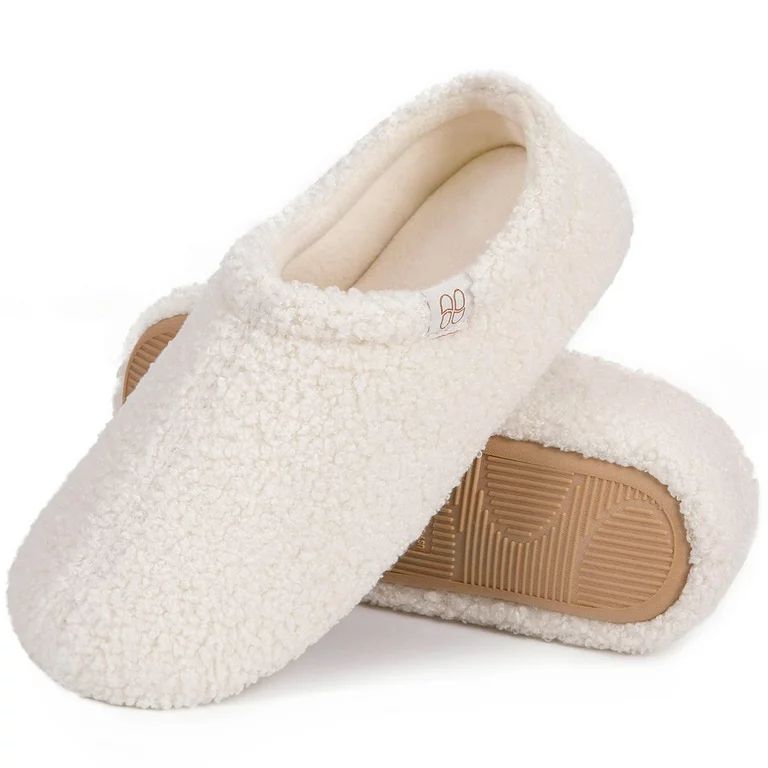 HomeTop Women's Cozy Memory Foam Loafer Slippers Indoor Outdoor | Walmart (US)