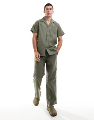 South Beach textured weave beach in olive | ASOS (Global)