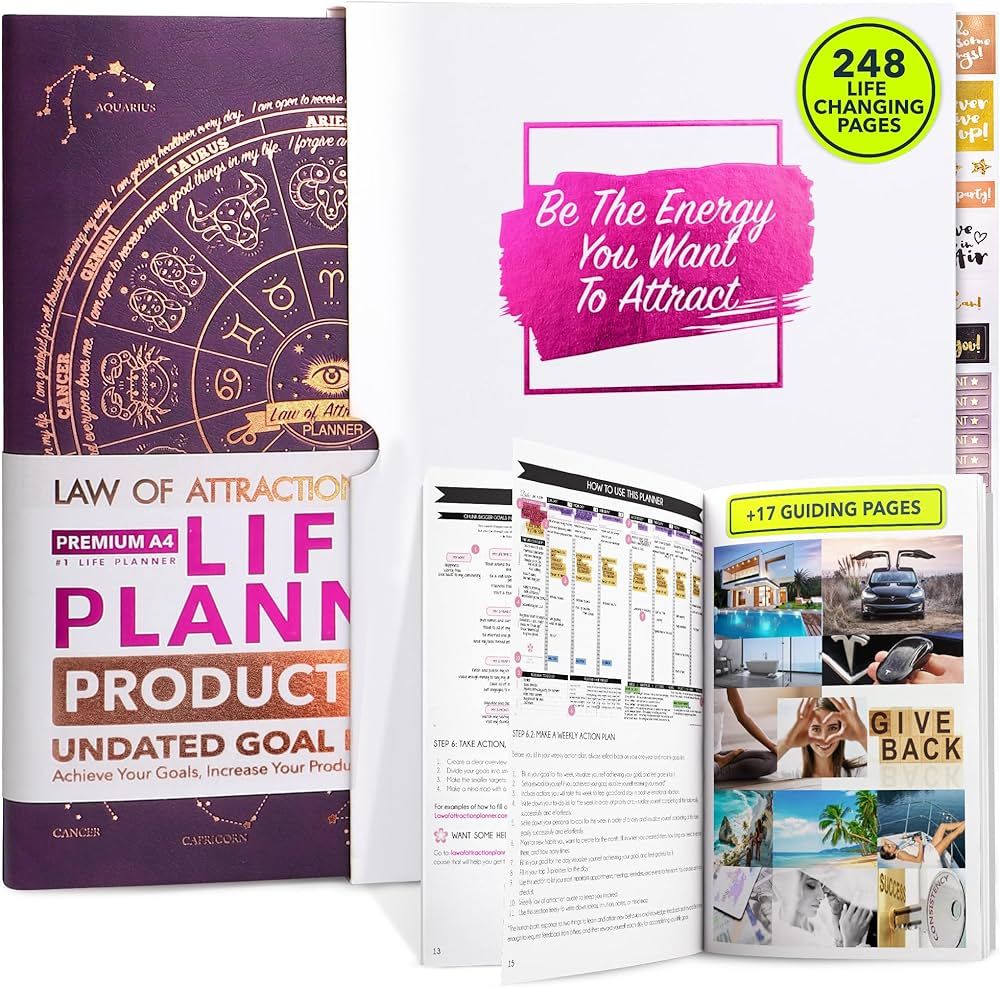 Law of Attraction Planner Undated - Undated Deluxe Weekly, Monthly Planner, a 12 Month Journey to... | Amazon (US)