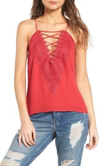 Women's Wayf Posie Strappy Camisole, Size X-Small - Red | Nordstrom