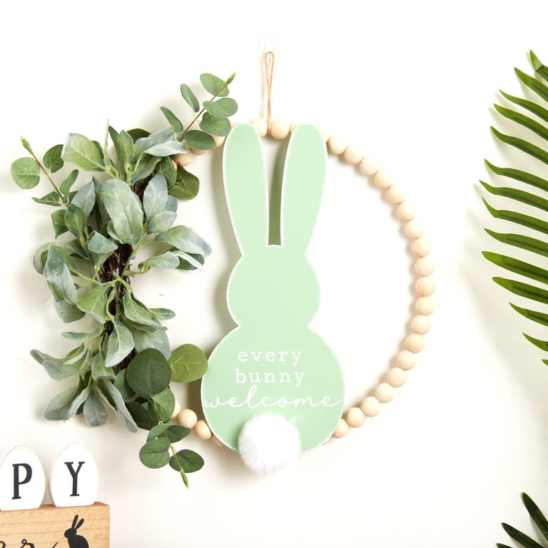 Way To Celebrate Easter Bead Wreath, Every Bunny Welcome | Walmart (US)