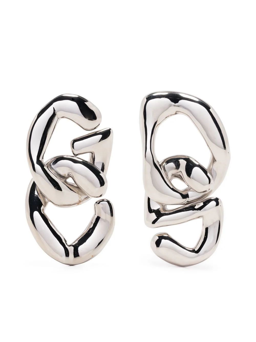 Gcds Sculptural Hoop Earrings - Farfetch | Farfetch Global