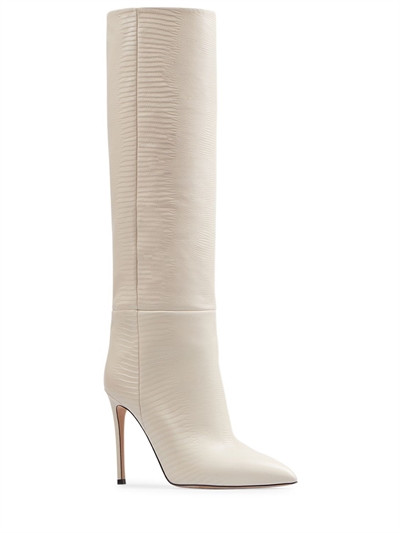 Paris Texas - 105mm lizard embossed leather tall boots - Cream | Luisaviaroma | Luisaviaroma