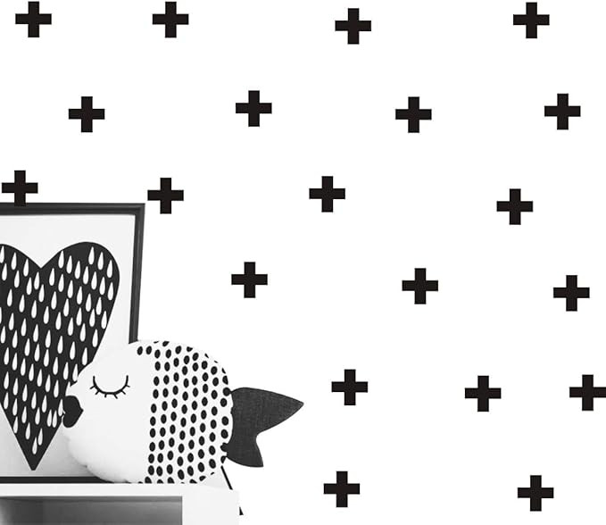 YOYOYU 72pcs /Pack Swiss Cross Wall Decal - Home Decor Wall Sticker-Plus Sign Cross Stickers for ... | Amazon (US)