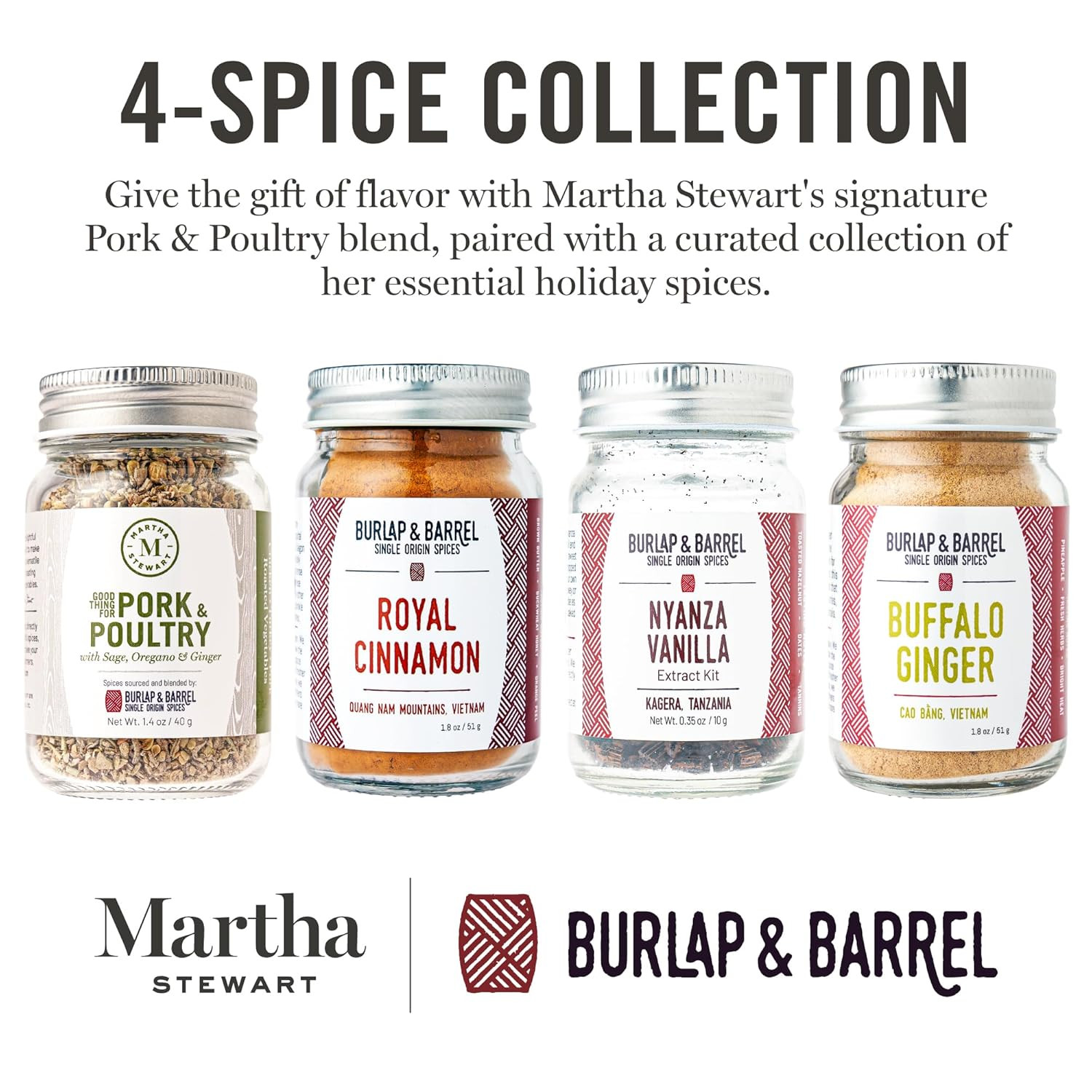 Martha Stewart 4-Spice Gift Set - Martha's essential holiday baking spices and her savory Pork & ... | Amazon (US)