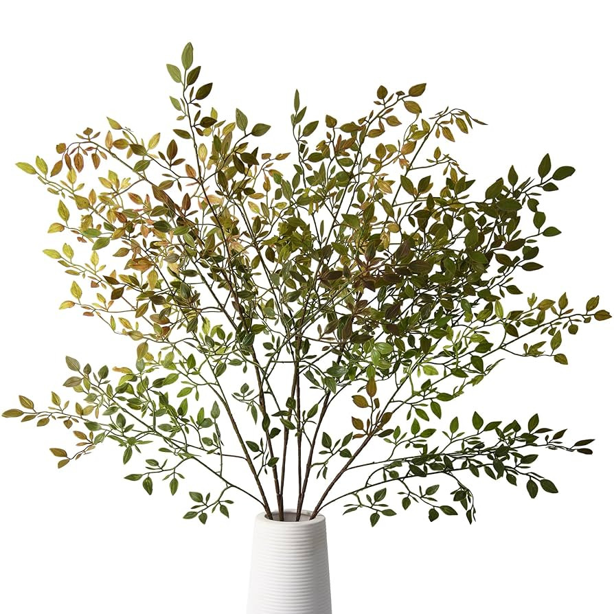 Faux Greenery Stems, Artificial Cimicifuga Plant Leaf Branches for Vase, Fake Nandina Plant 42.52... | Amazon (US)