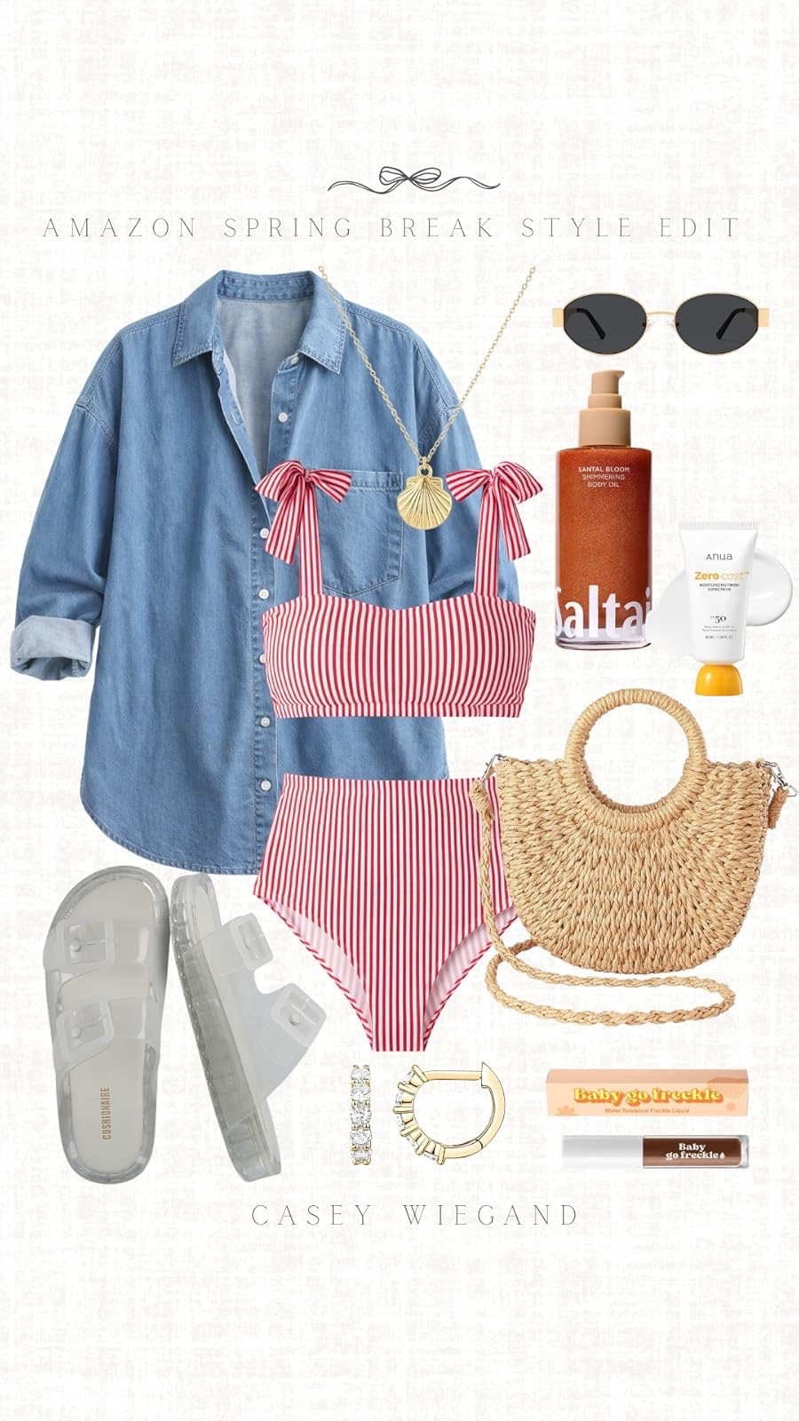 Prepping for my spring break getaway! Loving this beachy look with my new swimsuit and straw bag. #SpringBreakStyle

#LTKSpringSale #LTKgrwm #LTKootd