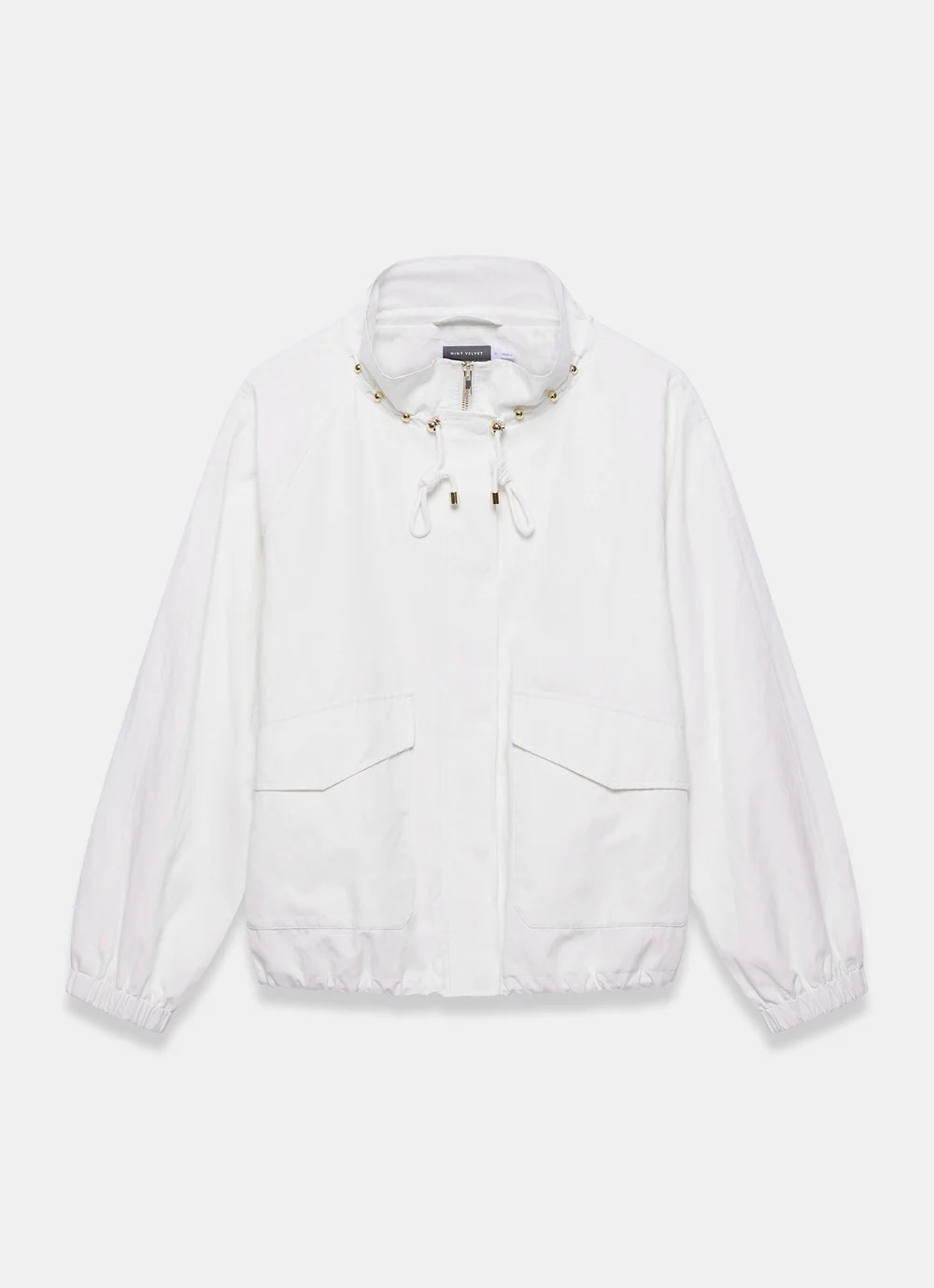 White Cotton Blend Technical Jacket | Mint Velvet