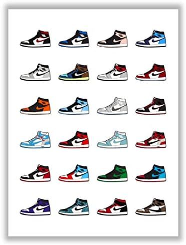 Hypebeast Custom Sneaker Pop Chart Poster –(12x16 Inch) Unframed – AJ Wall art, Hypebeast Roo... | Amazon (US)