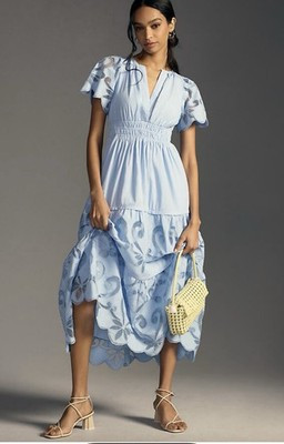 Chelsea & Theodore Elegant Blue Lace Dress Size Medium | eBay US