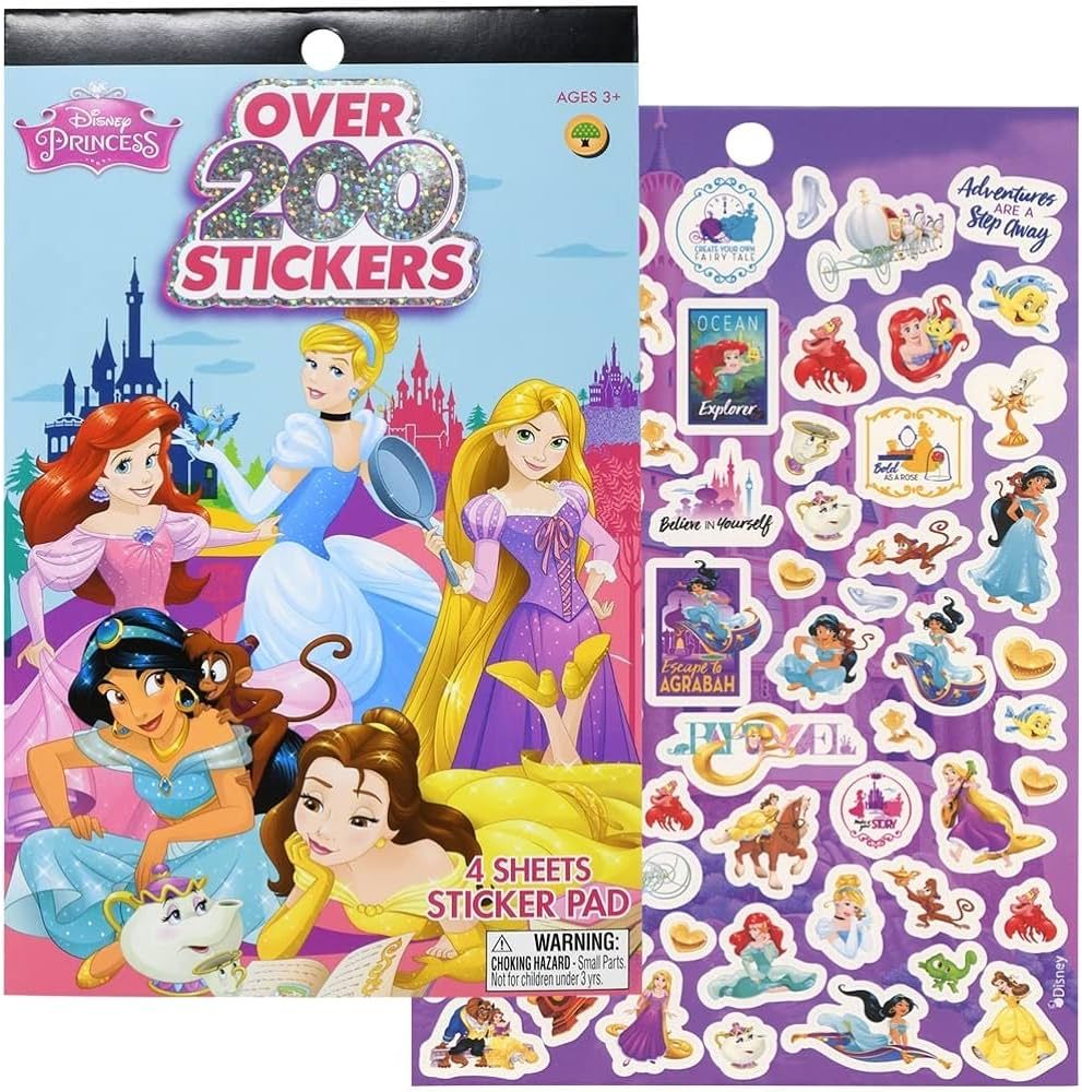 Disney Princess Sticker Pad 200 + Stickers, Multi | Amazon (US)