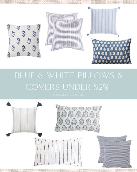 A collection of affordable blue & white throw pillows & pillow covers from $12-$25!
-
coastal home, home decor, coastal decor, amazon home decor, amazon coastal decor, living room decor, blue & white decor, affordable pillows, Target pillows, Target decor, blue & white pillows, coastal pillows, couch pillows under $25, pillow styling, amazon pillows

#LTKhome #LTKunder50 #LTKFind