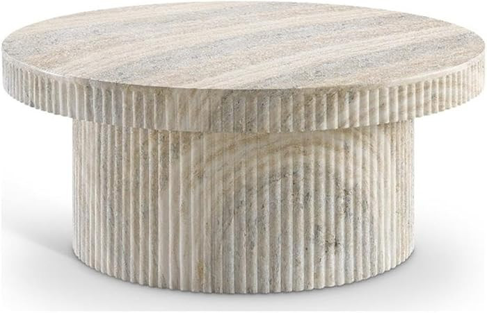 Afuera Living Contemporary Travertine Indoor/Outdoor Concrete Coffee Table | Amazon (US)