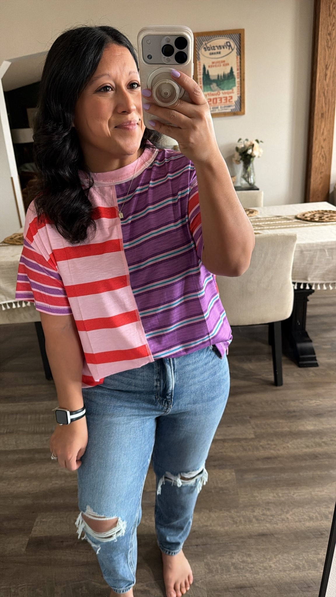 This tee has so many color combo and is on discount right now!! 

#LTKMidsize #LTKmomlife #LTKPetite