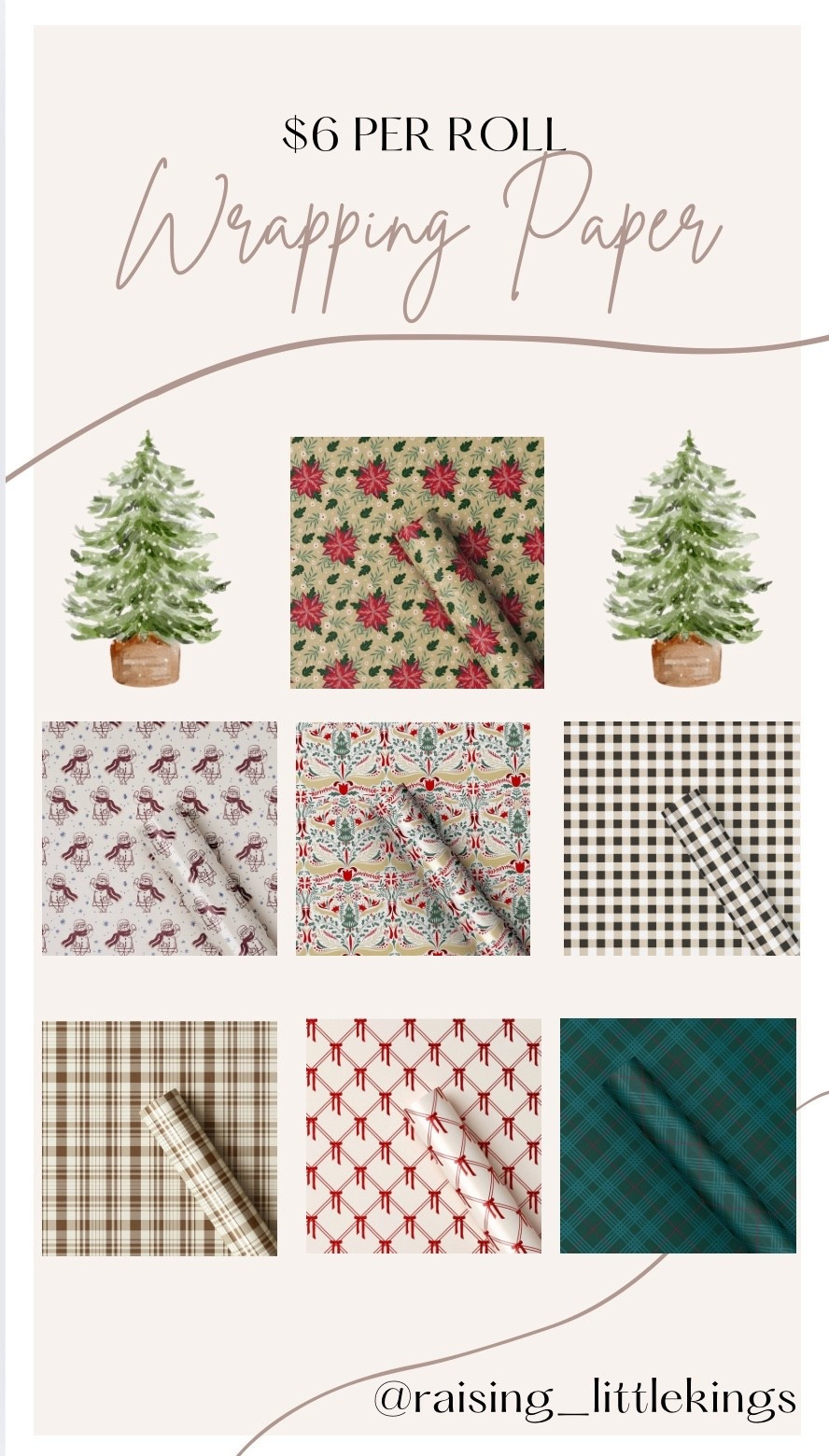 I love mixing & matching different wrapping papers! Plaids, florals, solids, stripes…even some fun patterns thrown in the mix! 

I love the neutral holiday tones in these papers, and the fact that they are only $6 per roll!!

#LTKGiftGuide #LTKFindsUnder50 #LTKHoliday