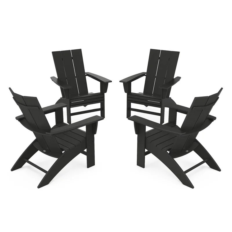 Modern Adirondack Outdoor Adirondack Chair Set (Set of 4) | Wayfair North America
