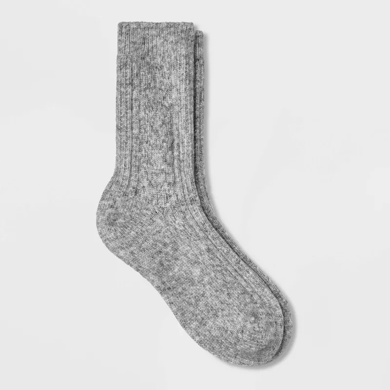 Women's Cozy Sweater Cable Crew Socks - Universal Thread™ | Target