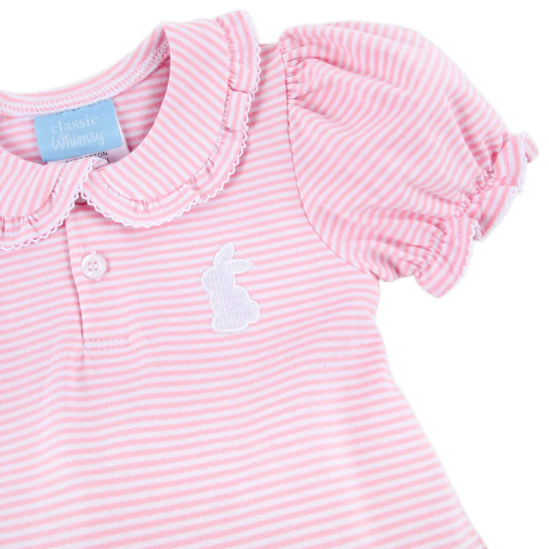 Bunny Pink Stripe Ruth Bubble | Classic Whimsy