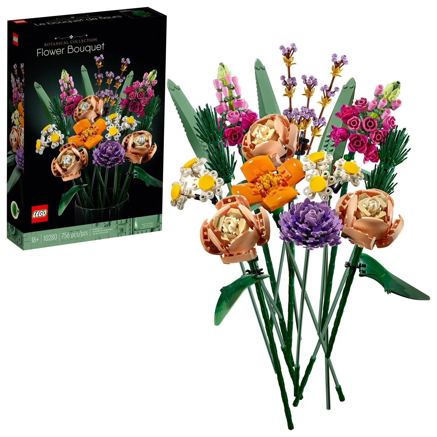 LEGO Flower Bouquet 10280; A Unique Flower Bouquet and Creative Project for Adults (756 Pieces) | Walmart (US)