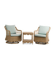 3pc Outdoor Scalloped Accent Chairs And Table Set | Marshalls