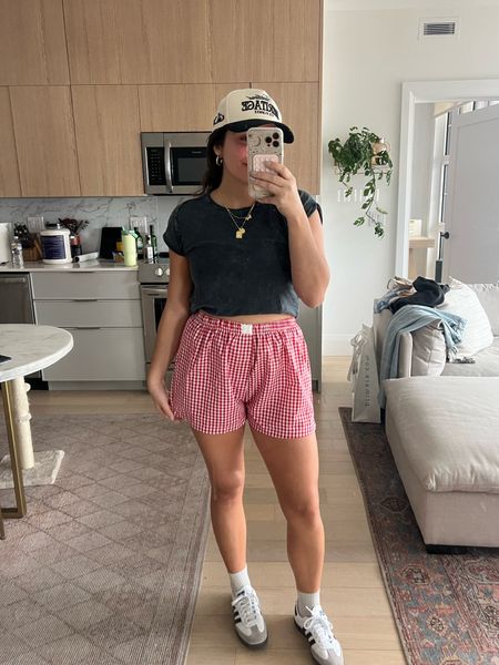 Loving the little boxer trend - what do you think? I think these are super cute for spring + summer paired with a baby tee + trucker hat. Both Amazon & surprisingly such high quality. Hat comes in a bunch of colors and prints! 

Sizing:
Size up in shorts - L
Tee - M

#LTKfindsunder50 #LTKSeasonal #LTKFestival