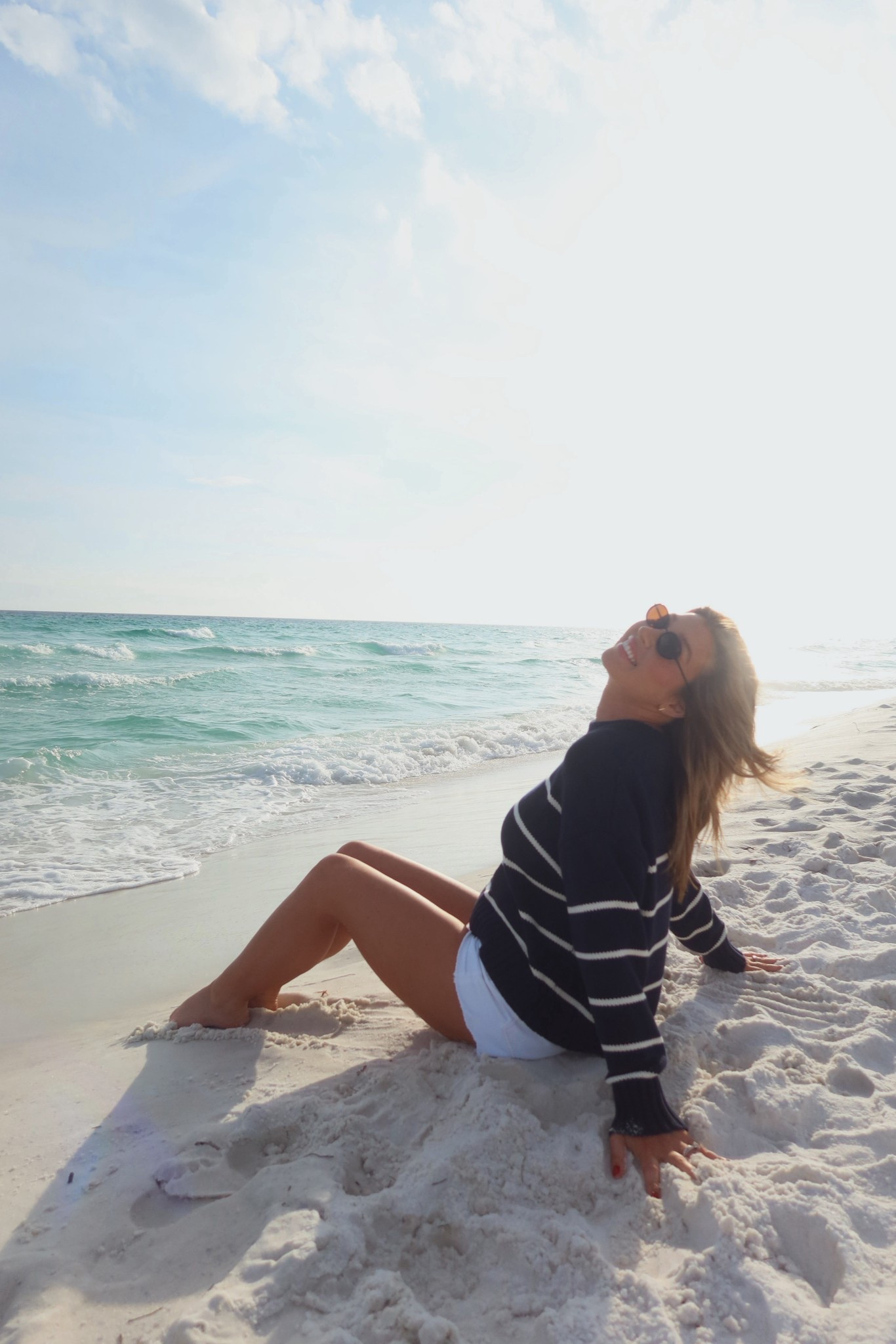 Spring break beach outfit. This sweater is soo good! 100% cotton and I wore it over and over on our spring break trip to Destin. Size medium. & these shorts are some of my favs. I’m in a size 29 but they are a little too big on me now & they do stretch some after wearing even though they are a rigid denim 

#LTKTravel