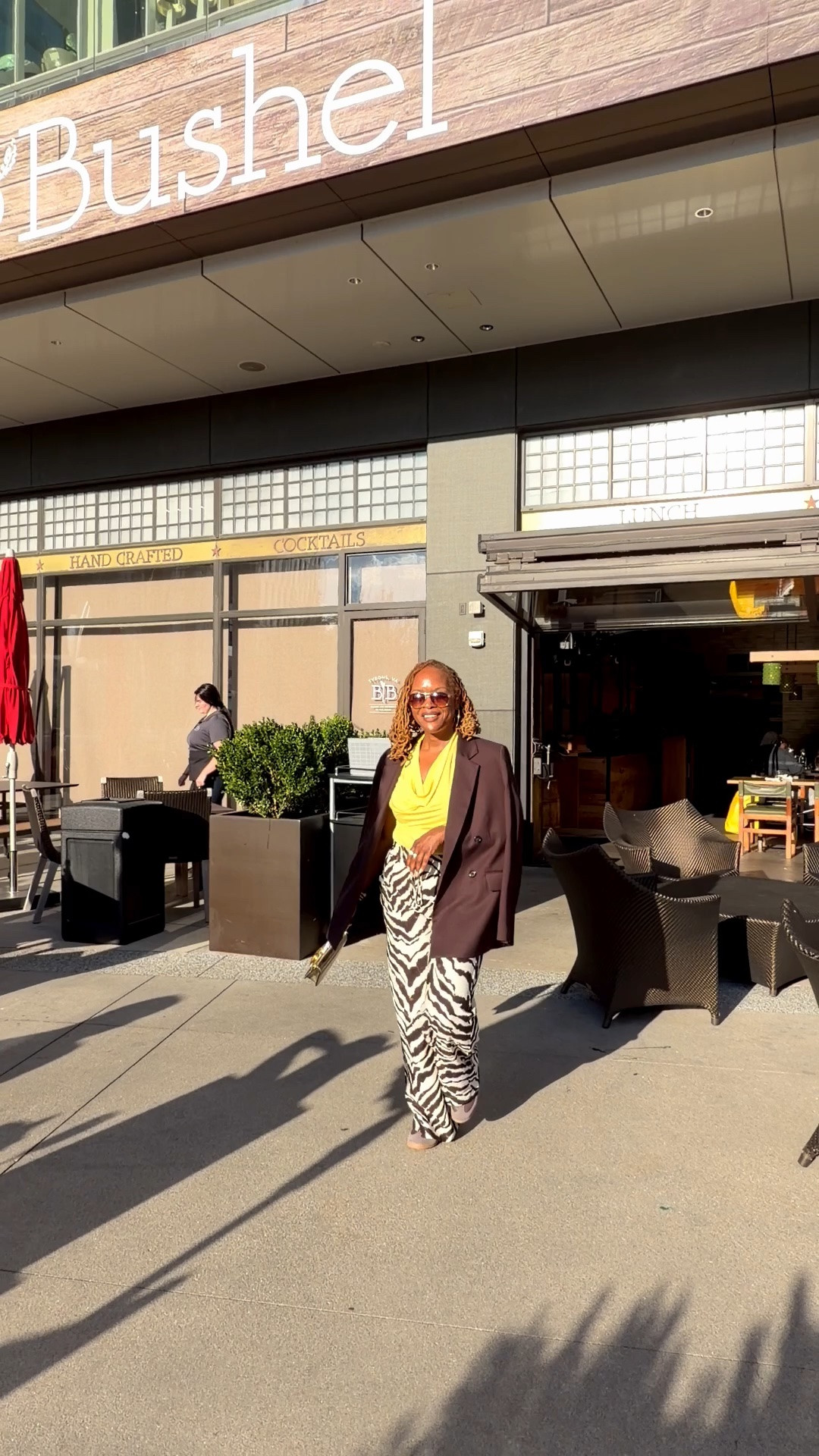 zebra print pants , yellow top, brown blazer and brown adidas sneakers for a fun summer weekend look

#LTKootd #LTKdayinmylife #LTKvlog